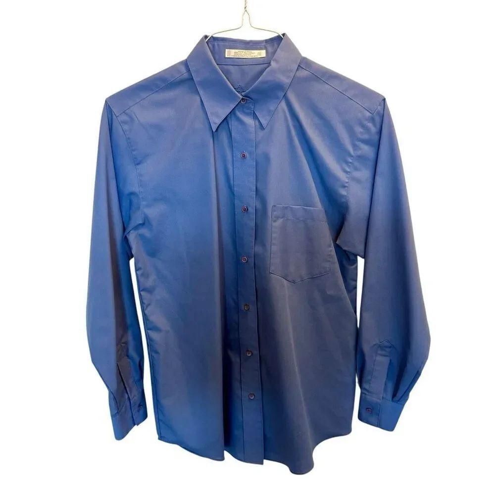 Foxcroft women’s blue button down no wrinkle blouse size 6
